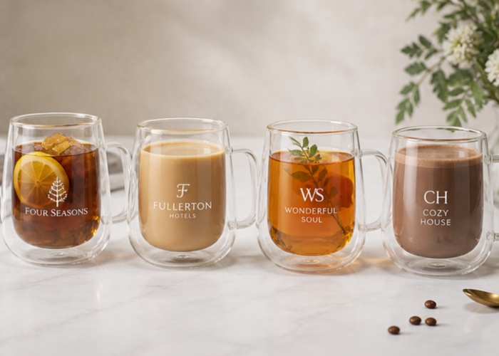 350ml Double Wall Thermal Glass Mug
