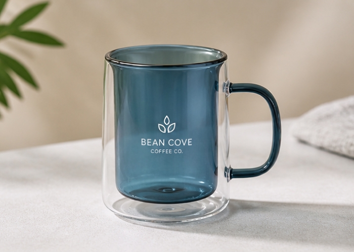 300ml Prism Double Wall Glass Mug