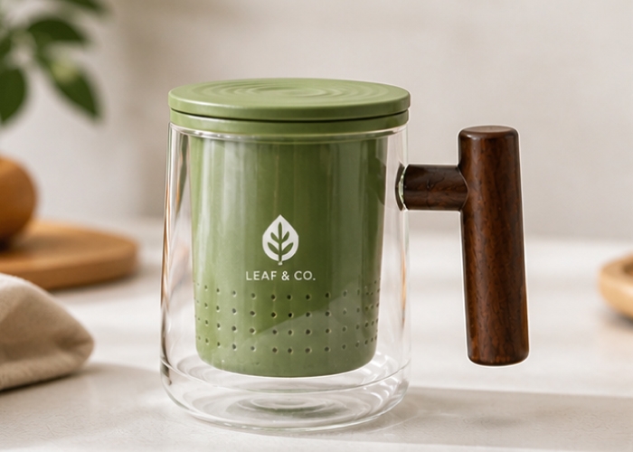 400ml Nordic Glass Cup with Tea Strainer